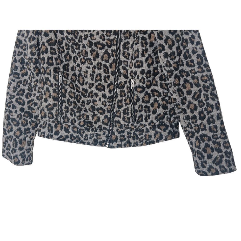 Cupcakes & Cashmere Margaux Wool-blend Jacket in Cheetah Moto Animal Print SZ S - Picture 10 of 16